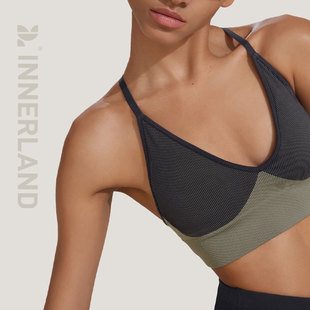 INNERLAND运动内衣瑜伽背心防震健身内衣女带胸垫美背外穿时尚bra