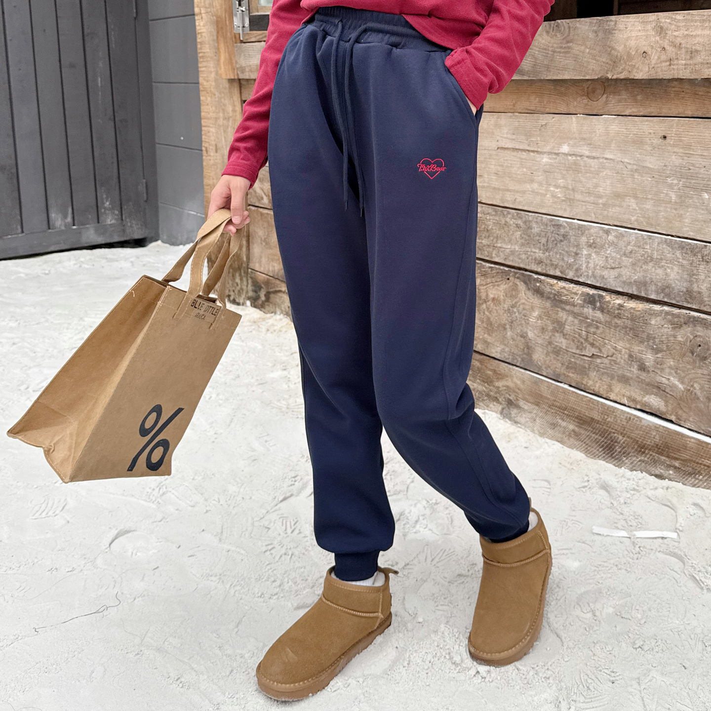 高品质女童加绒运动裤冬季卫裤