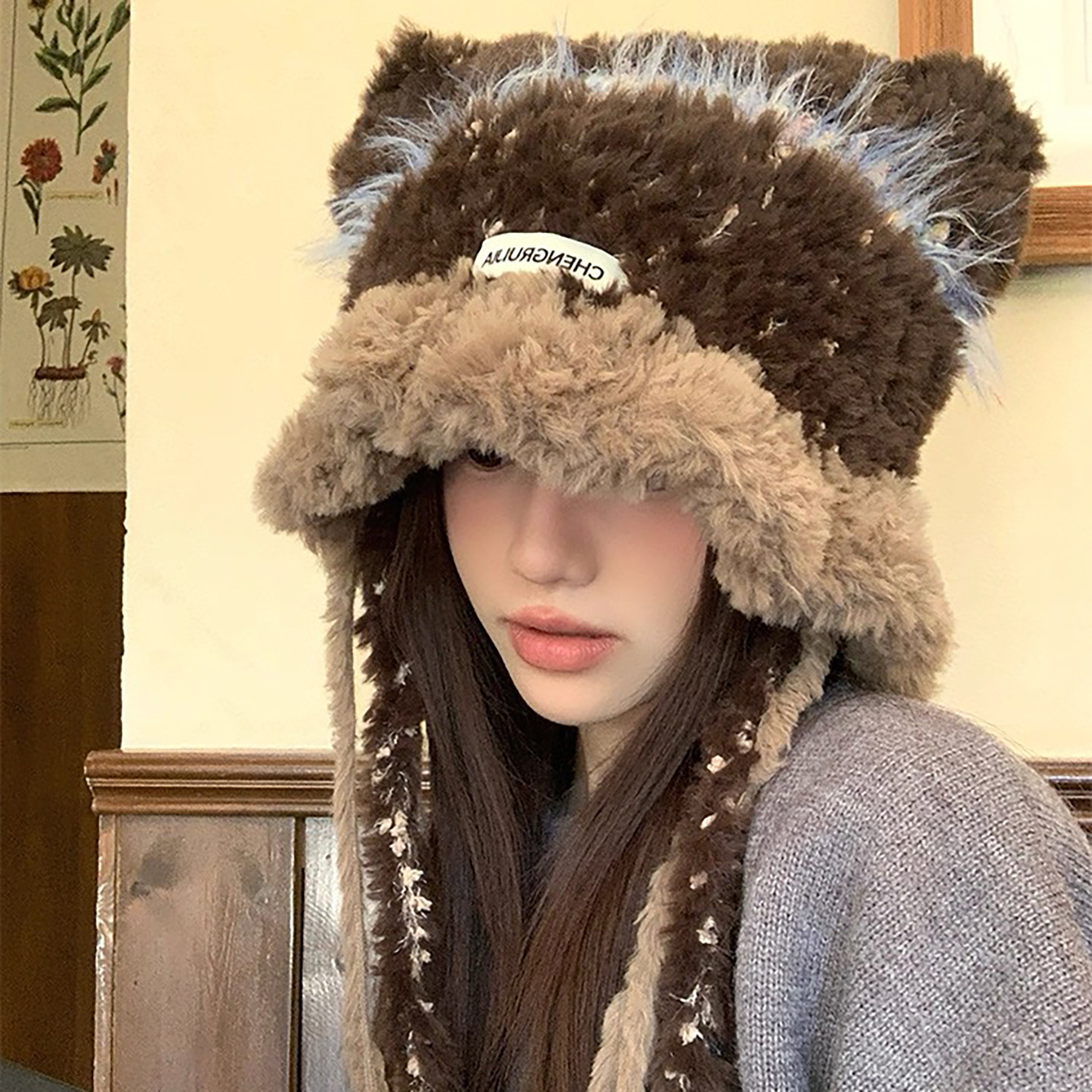 可爱猫耳针织毛线帽秋冬2025新款百搭显脸小绑带防寒保暖护耳帽子,个性定制/设计服务/DIY,针织帽,淘宝优惠券,粉丝福利购,淘宝优惠卷