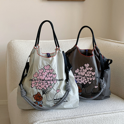 气球熊刺绣环保袋卡通大容量包包