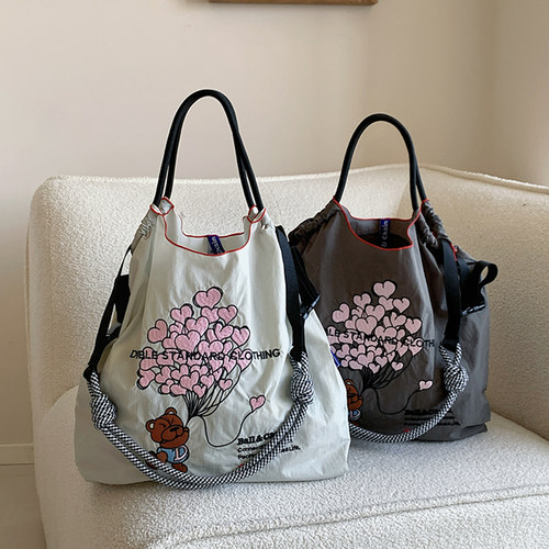 气球熊刺绣环保袋卡通大容量包包