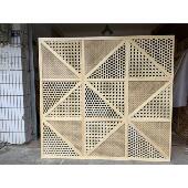 饭厅酒店天花板悬吊式 天花板镂空竹编装 饰公分隔断屏风井字藤屏风