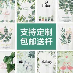 厨房门帘遮挡帘卧室专用隔断卫生间厕所家用免打孔半截布艺半帘子