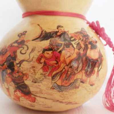 葫芦开口天然葫芦大中小开口彩绘葫芦家居客厅葫芦摆件八仙过海图