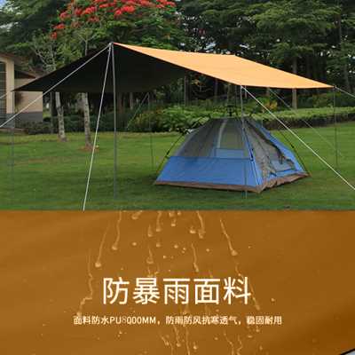 简易户外防晒黑胶 超大天幕帐篷防暴雨钓鱼遮阳棚 露营加厚天幕布