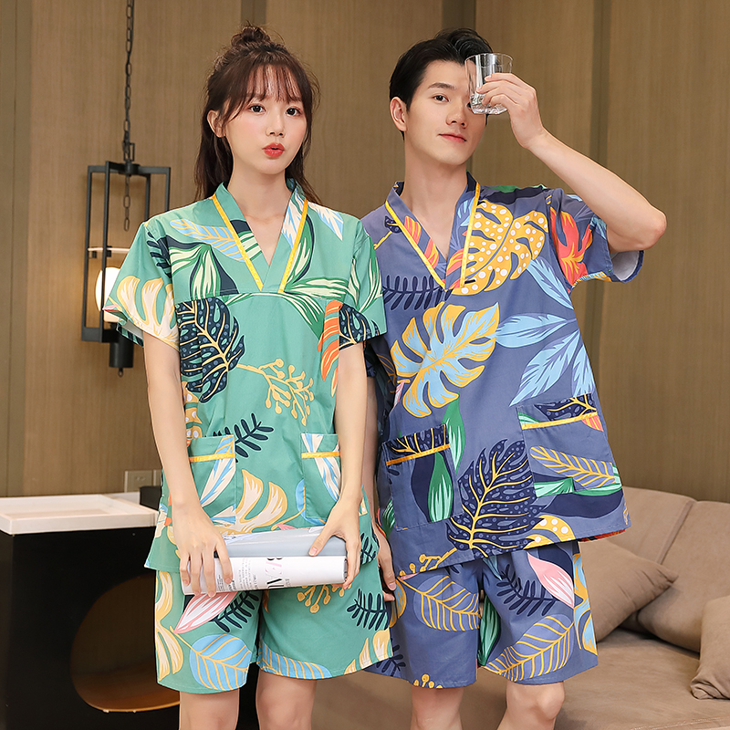 纯棉汗蒸服女大码胸部双层足疗睡衣按摩洗浴中心男款浴衣桑拿服