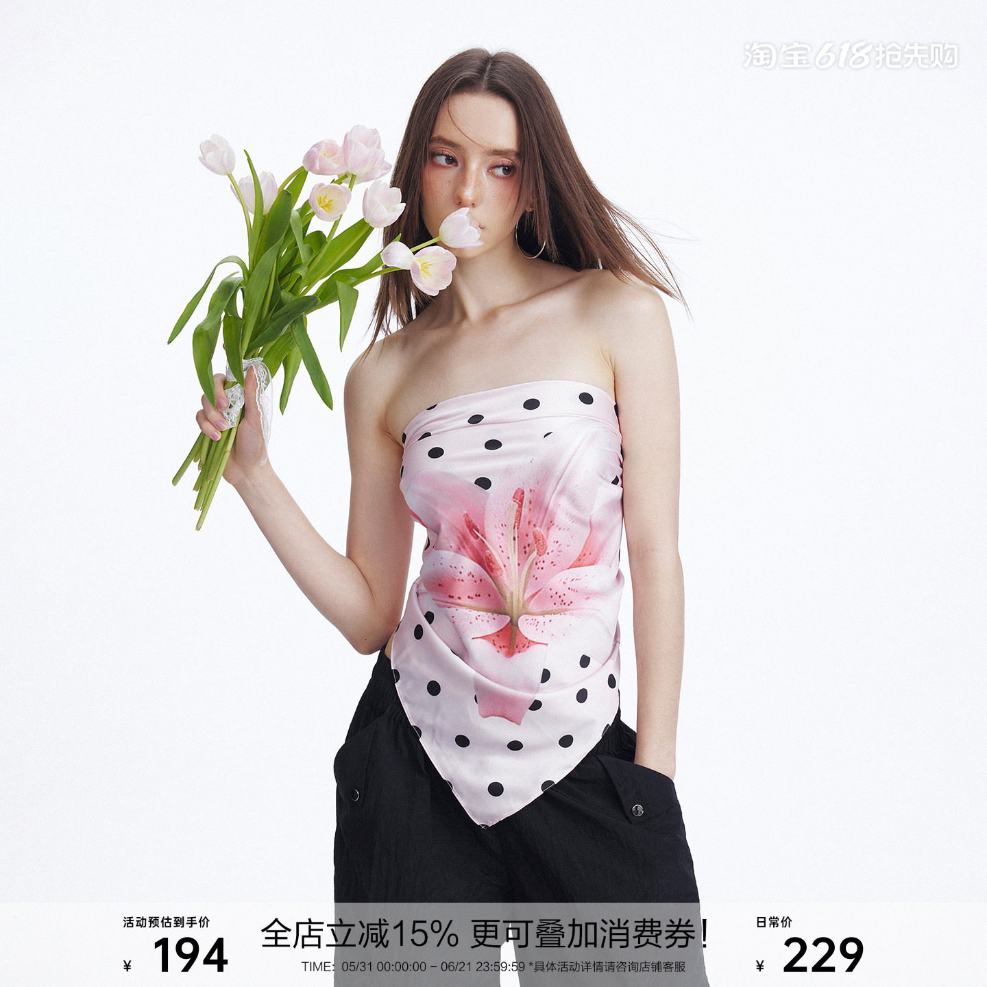 SEGI Blackpink配色波点百合花小狗印花缎面趣味丝巾方巾搭配利器