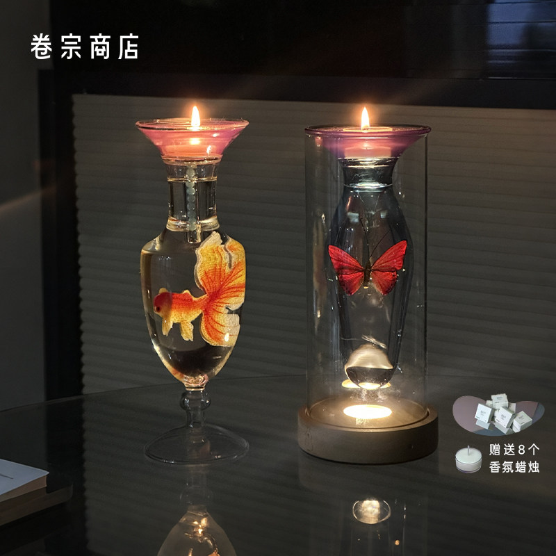 卷宗商店 | 浮笙门新中式手工金鱼烛台香薰蜡烛摆件香氛