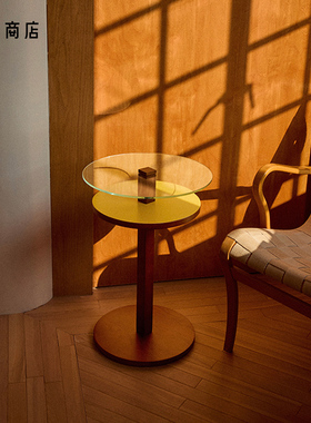 卷宗商店 | GASKA 实木双层边几客厅家用可移动茶几小桌子