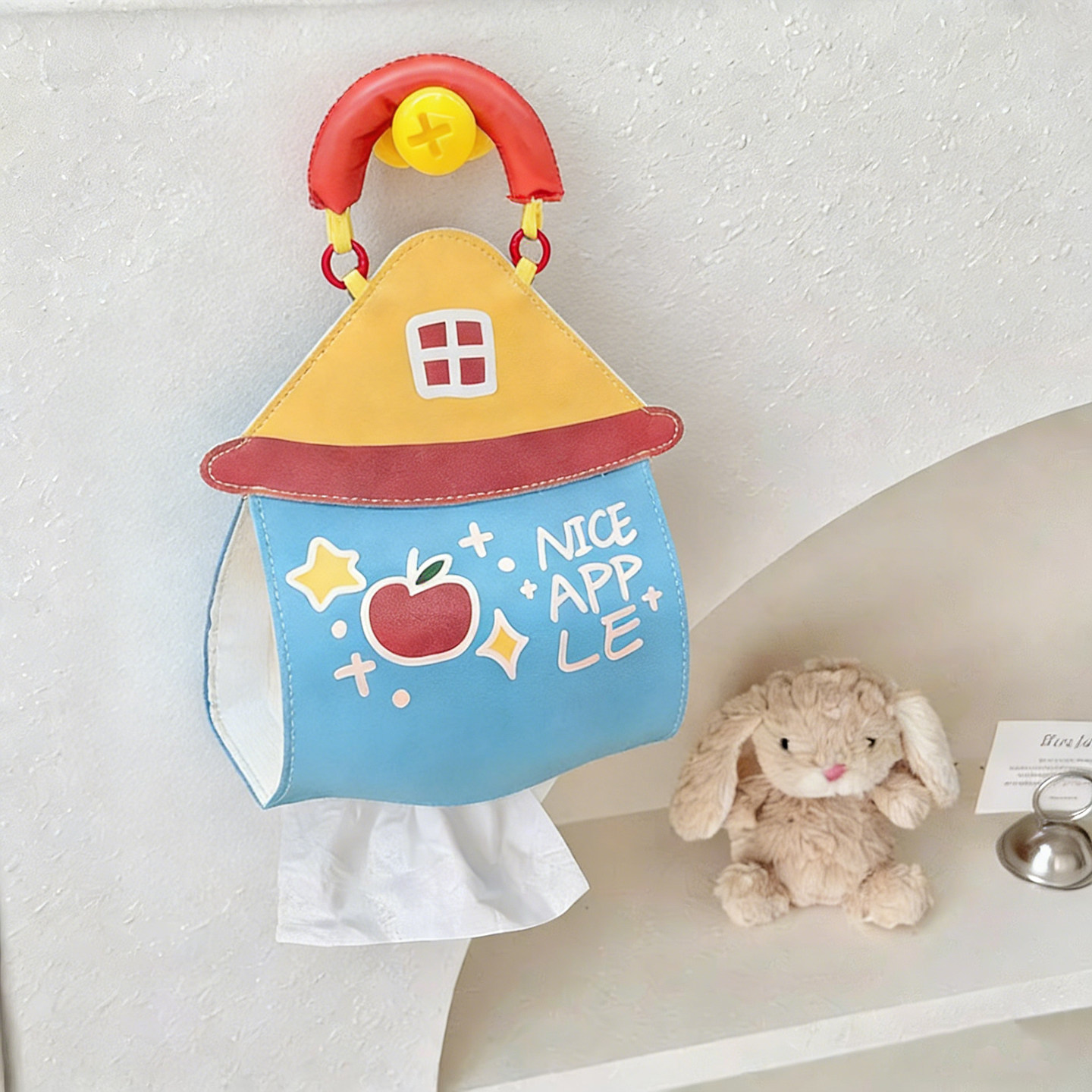 金金兔可爱悬挂式纸巾挂袋防水壁挂洗脸巾卷纸抽纸盒厕所纸巾袋套,收纳整理,纸巾盒,淘宝优惠券,粉丝福利购,淘宝优惠卷