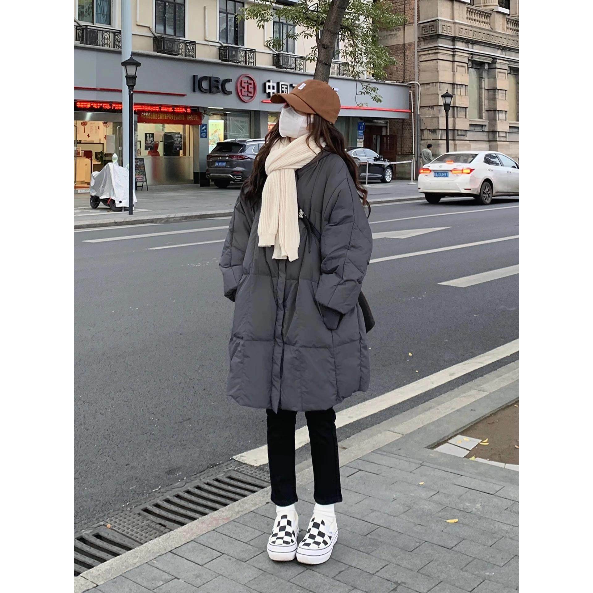 立领羽绒棉服女中长款冬装美式新棉衣/棉服