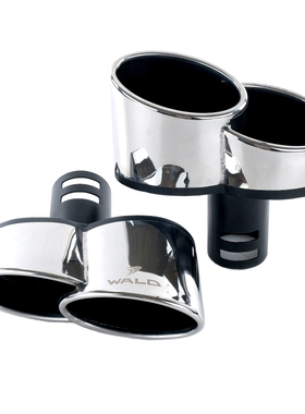 适用于奔驰雷克萨斯宝马升级WALD款排气尾喉不锈钢亮面四出尾喉