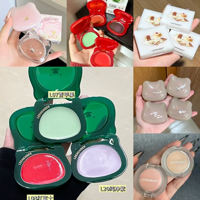 LEEMEMBER荔萌圣诞四叶草限定水光腮红膏小熊修容提亮高光多用膏