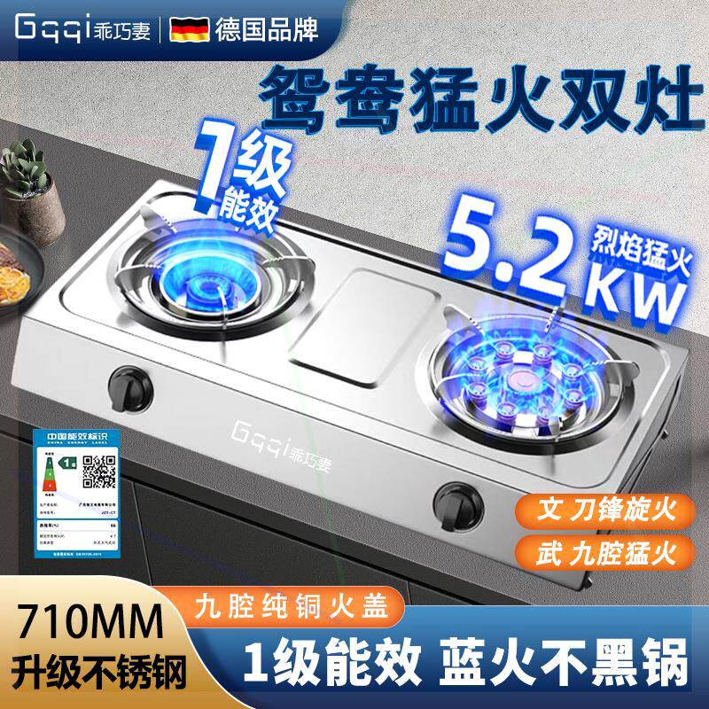 煤气灶双灶家用熄火保护台式猛火燃气灶液化气天然气老式双头炉具