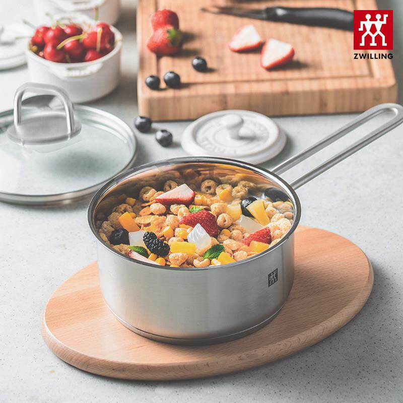 德国双人不锈钢锅具浅炖锅宝宝副食品锅泡面 面锅小奶锅汤锅厨房