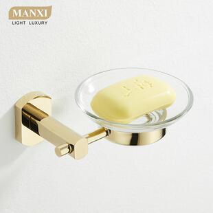 免打孔家用沥水高档壁挂卫生间置物架浴室香皂盒 全铜肥皂盒壁挂式