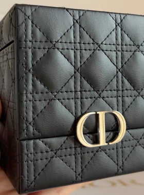Dior/迪奥戴妃口红盒黑色皮质口红盒首饰盒 可改造当斜挎包