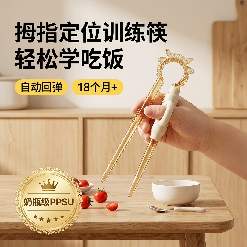 儿童筷子训练筷PPSU3岁6岁宝宝1一2岁半练习筷子婴儿吃饭学习餐具
