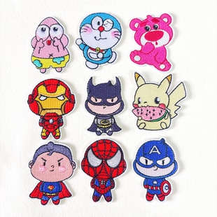 超威蝙蝠侠蜘蛛侠刺绣布贴背胶熨烫儿童衣服破洞修补丁贴装 饰书包