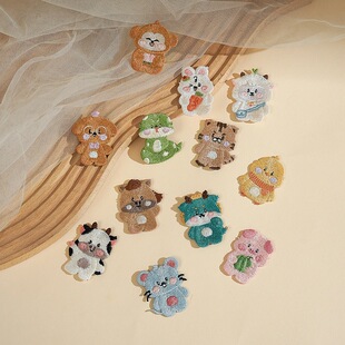 十二生肖刺绣布贴动物狗子马小猪宝宝衣服破洞修补羽绒服补丁贴花