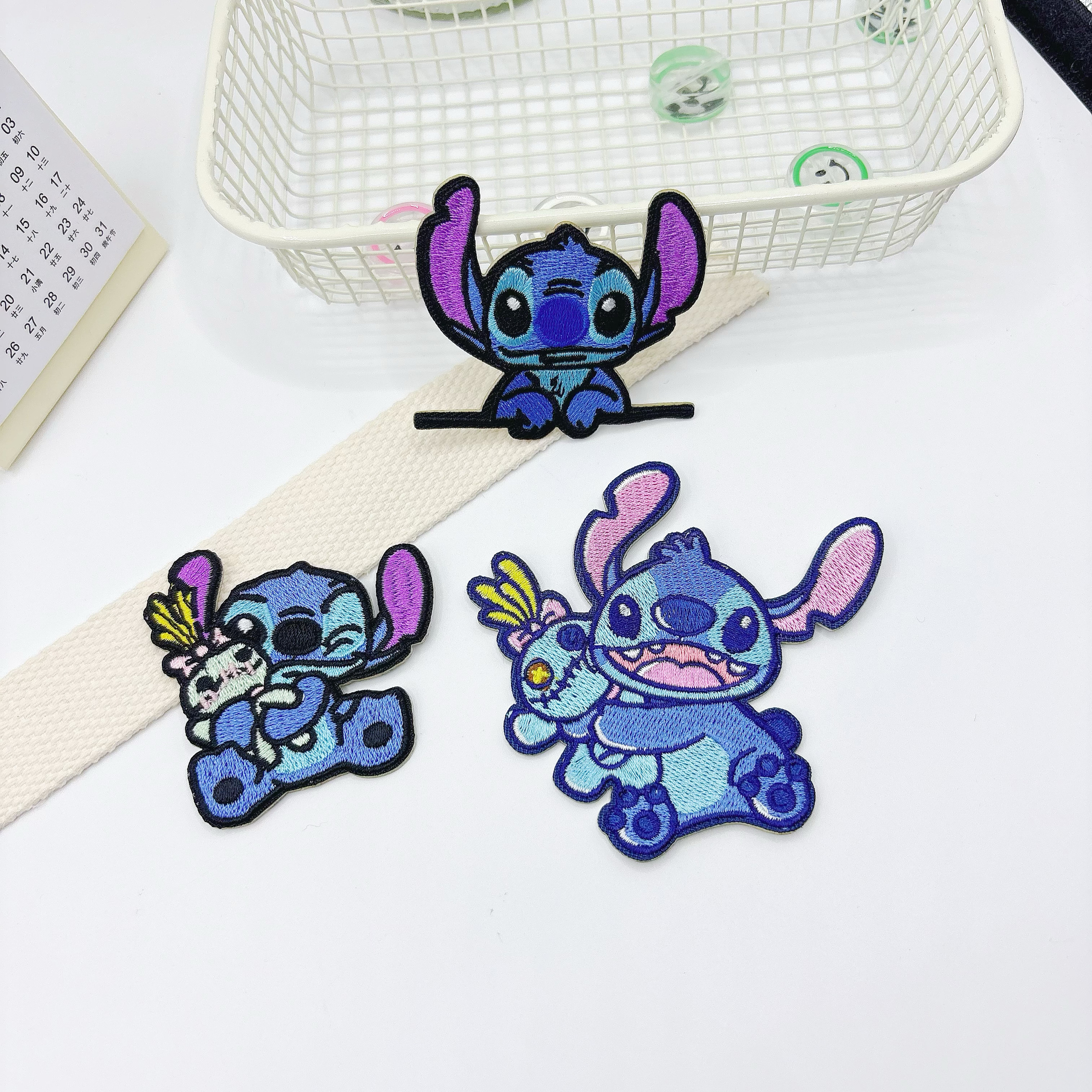 卡通史迪仔刺绣布贴自粘可手缝衣服包羽绒服牛仔裤装饰贴花修补贴