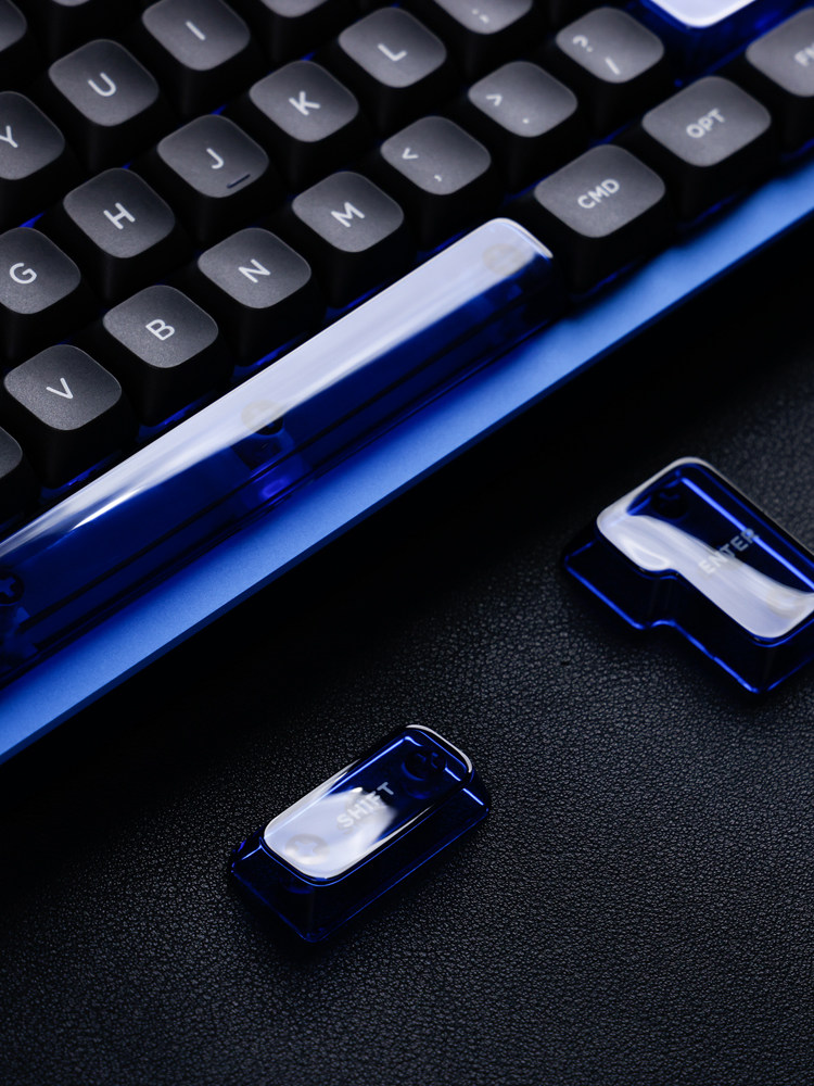 NUPHY GEM MSA HEIGHT KEYCAPS CLEAR CRYSTAL PC MECHANICAL KEYBOARD KEYCAPS TRANSLUCENT KEYCAPS COMPLETE SET