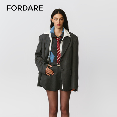 FORDARE/福蝶25秋冬假两件衬衫领西装