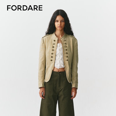 【韩雨彤同款】FORDARE/福蝶26早秋多扣装饰立领拿破仑外套