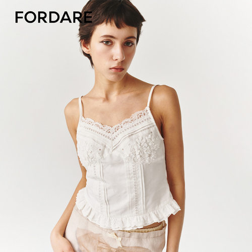 FORDARE/福蝶26春夏花边拼接吊带背心