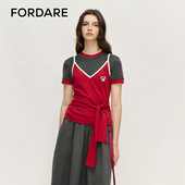 FORDARE 福蝶25春夏绑带外搭吊带无袖 独立设计女士上衣背心