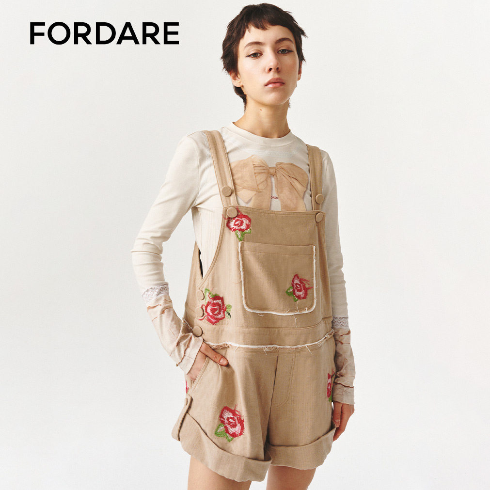 FORDARE/福蝶26早春玫瑰花刺绣毛边背带裤,女装/女士精品,连体衣/裤,淘宝优惠券,粉丝福利购,淘宝优惠卷