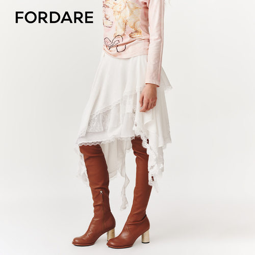 FORDARE/福蝶26春夏不规则荷叶边半裙