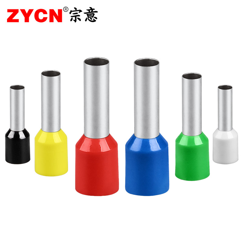 E1508紫铜预绝缘管型端子 VE1008针形端子欧式冷压接线端子压线耳