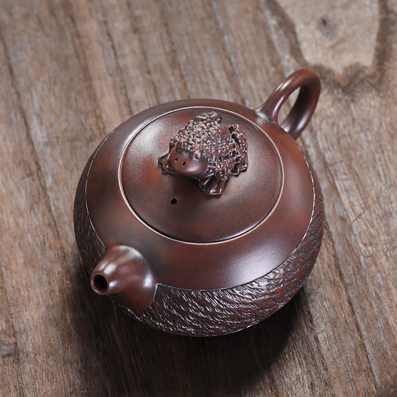 大容量凤鸣西施壶纯手工紫陶跳刀纹茶壶单壶家用泡茶壶紫砂壶茶具