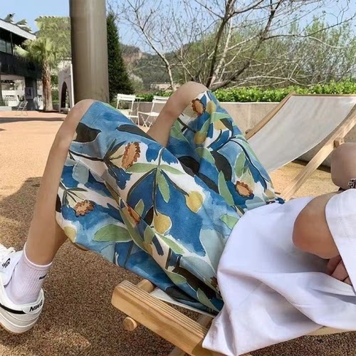 2026夏季棉绸睡裤短裤热销薄款阔腿裤人造棉可外穿口袋大码沙滩裤