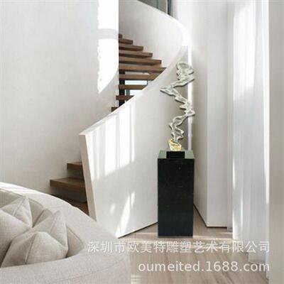 现代酒店软装样板房透明石头雕塑摆件室内大堂空间艺术品厂家订购