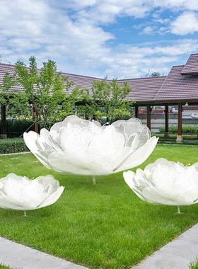 户外大型铁艺不锈钢镂空花朵雕塑园林广场草坪景观蒲公英装饰摆件