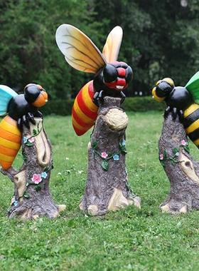 户外公园林昆虫彷真蜜蜂玻璃纤维幼儿园景观动物装饰大摆件雕塑小