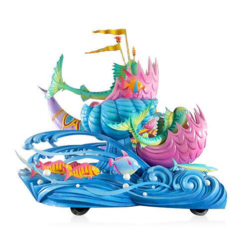 游园花车暖场道具展览玻璃钢雕塑游乐场互动展游花车汽车装饰外壳