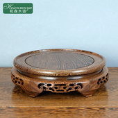 鸡翅木实木底座花瓶花盆摆件加高鱼缸茶罐酒坛茶塔葫芦金蟾木托架