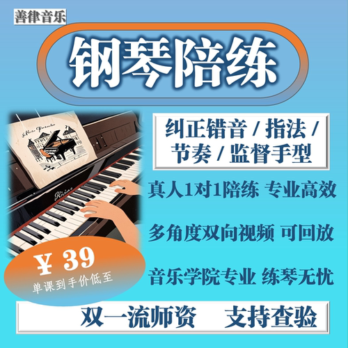 钢琴网课陪练一对一直播网课   启蒙初级零基础入门  国内外钢琴