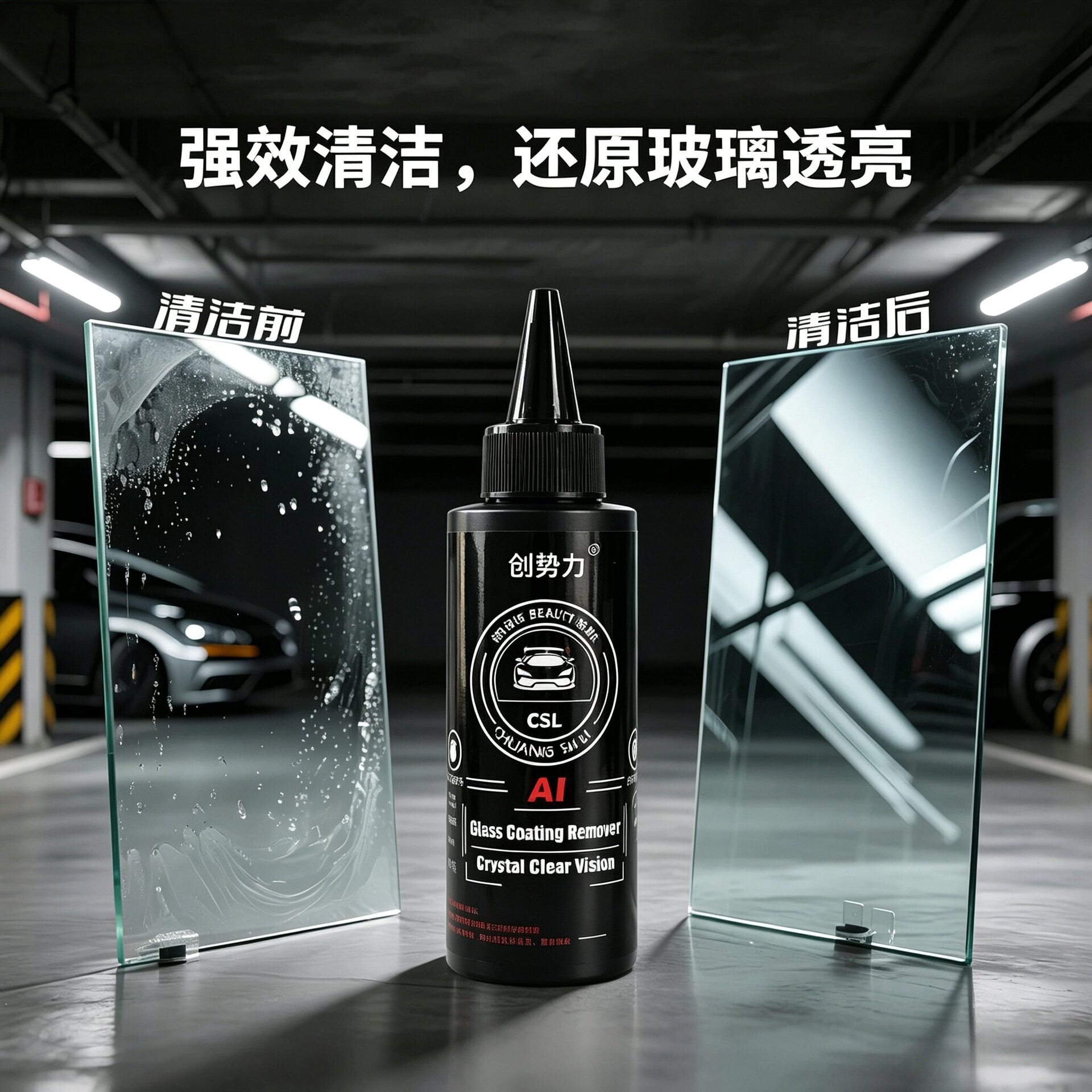 创势力玻璃涂层去除剂强效清洁去除油膜镀膜镀晶残留透亮无残留