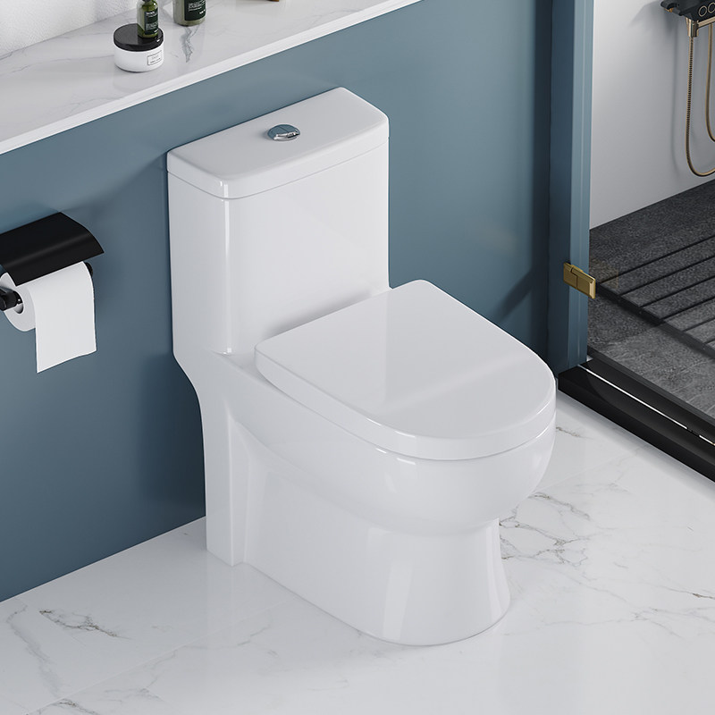 直冲式防堵大口径马桶家用防臭小户型直排存水弯节水静音移位座便