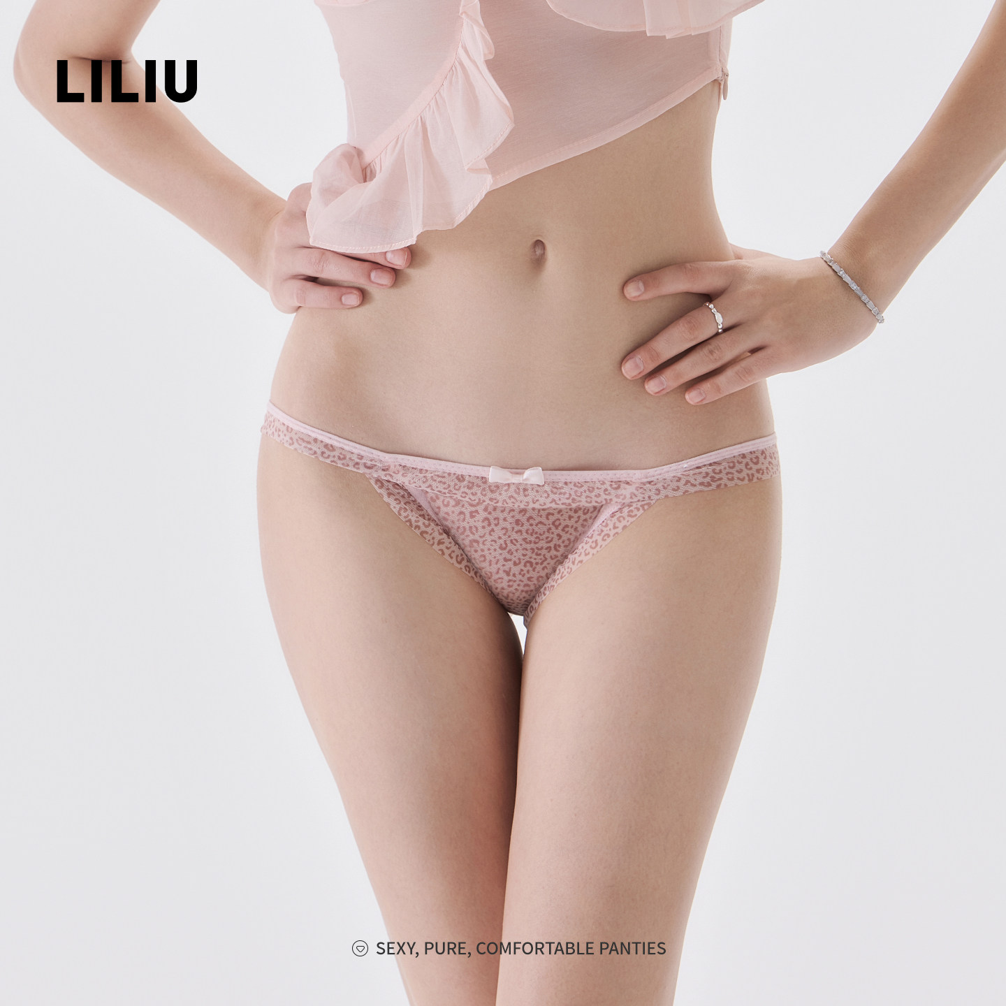 LILIU古早豹纹性感网纱内裤图片