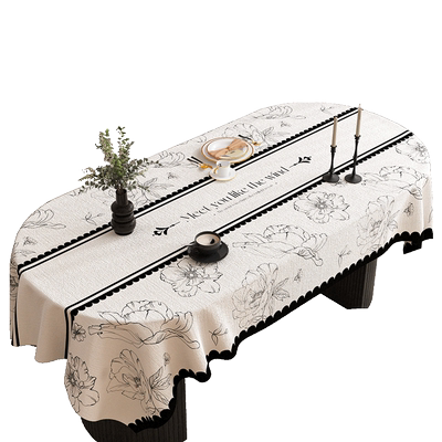 法式高级感无异味微防水仿麻桌布