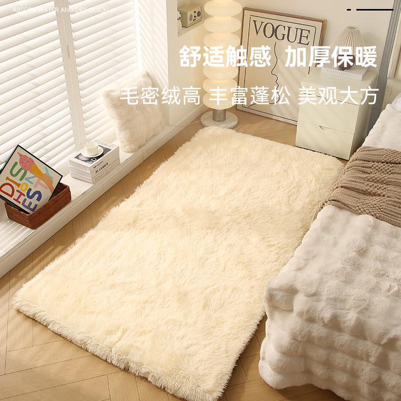 2025新款飘窗长毛绒秋冬地垫房间加厚地毯可定制沙发茶几保暖毛毯