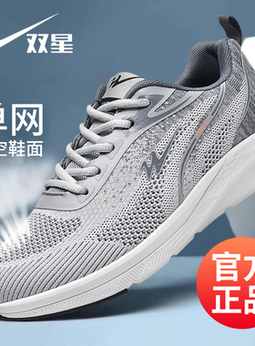 双星男鞋运动鞋男士2025年新款网面透气大码跑步鞋男软底防臭网鞋
