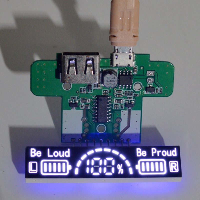 USB充电宝主板带屏幕LED数码管电量显示 DIY研究品