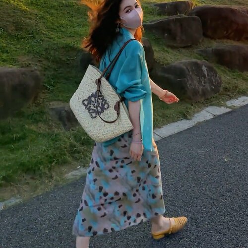 长袖防晒衣印花半身裙两件套女夏