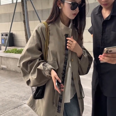 韩系时尚风衣外套女2025秋季新款